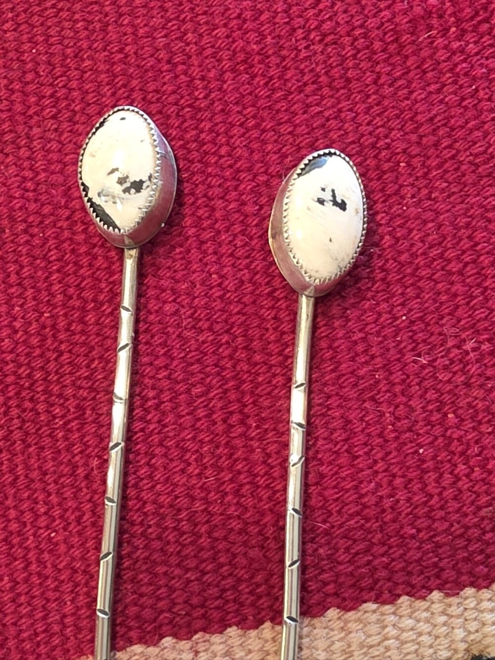 White Buffalo Artisan Made Hair Pins (2) - Picture 3 of 8